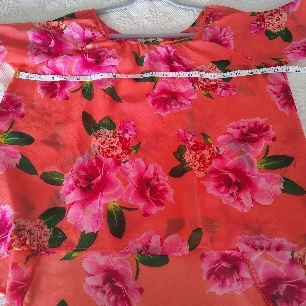 Wishful Park Sheer Floral Top Blouse Size M - Picture 10 of 10